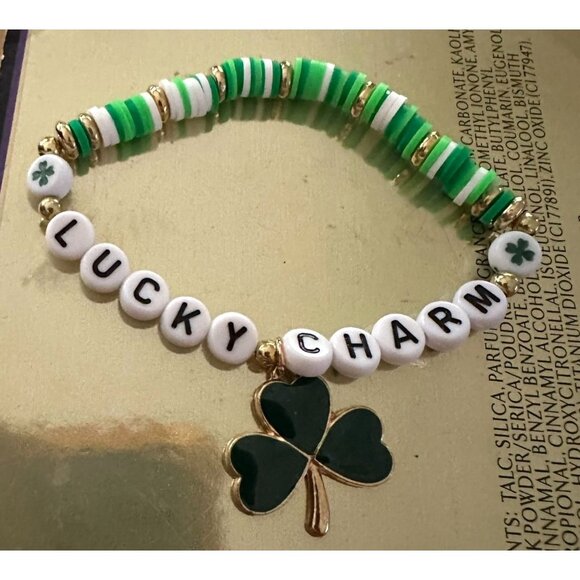 St Patricks Day Bracelet New Beaded Shamrock Lucky Charm New Festive Par… - Picture 5 of 12
